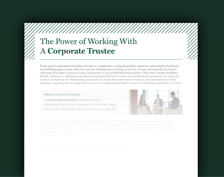 The Power of Working With A Corporate Trustee